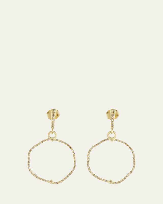 Old Word Sueno Wavy Circle Earrings with Diamonds